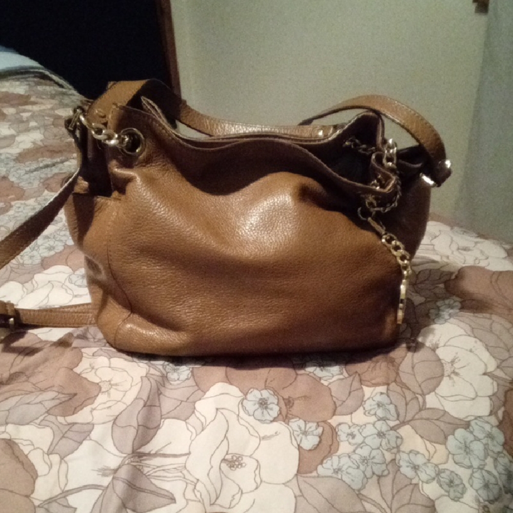 Michael Kors Elegant Brown Leather Shoulder Bag